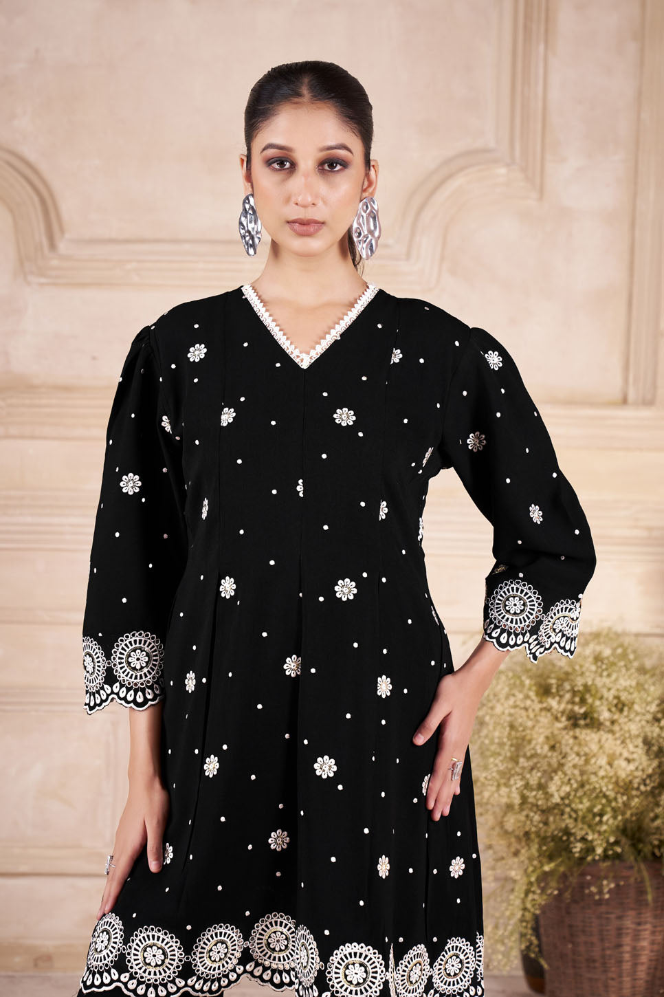Elegant Jade Black Embroidered Co-ord Set