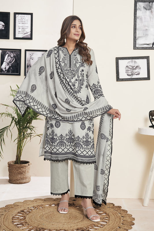 Elegant Prussian Blue Embroidered Co-ord Set