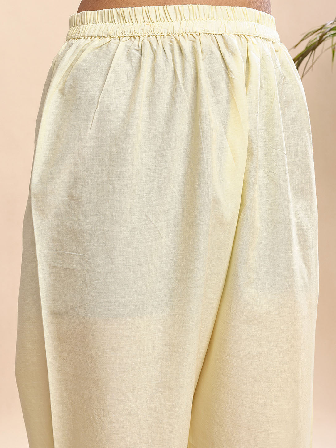 Women's Light Yellow Embroidered Suit – 3 Piece