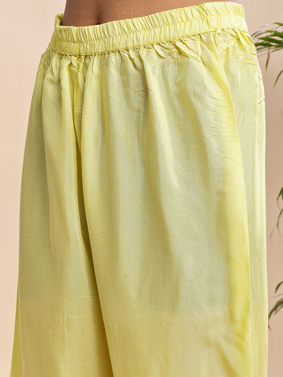 Women's Pastel Yellow Printed Suit – 3 Piece Elegant Festive Ensemble